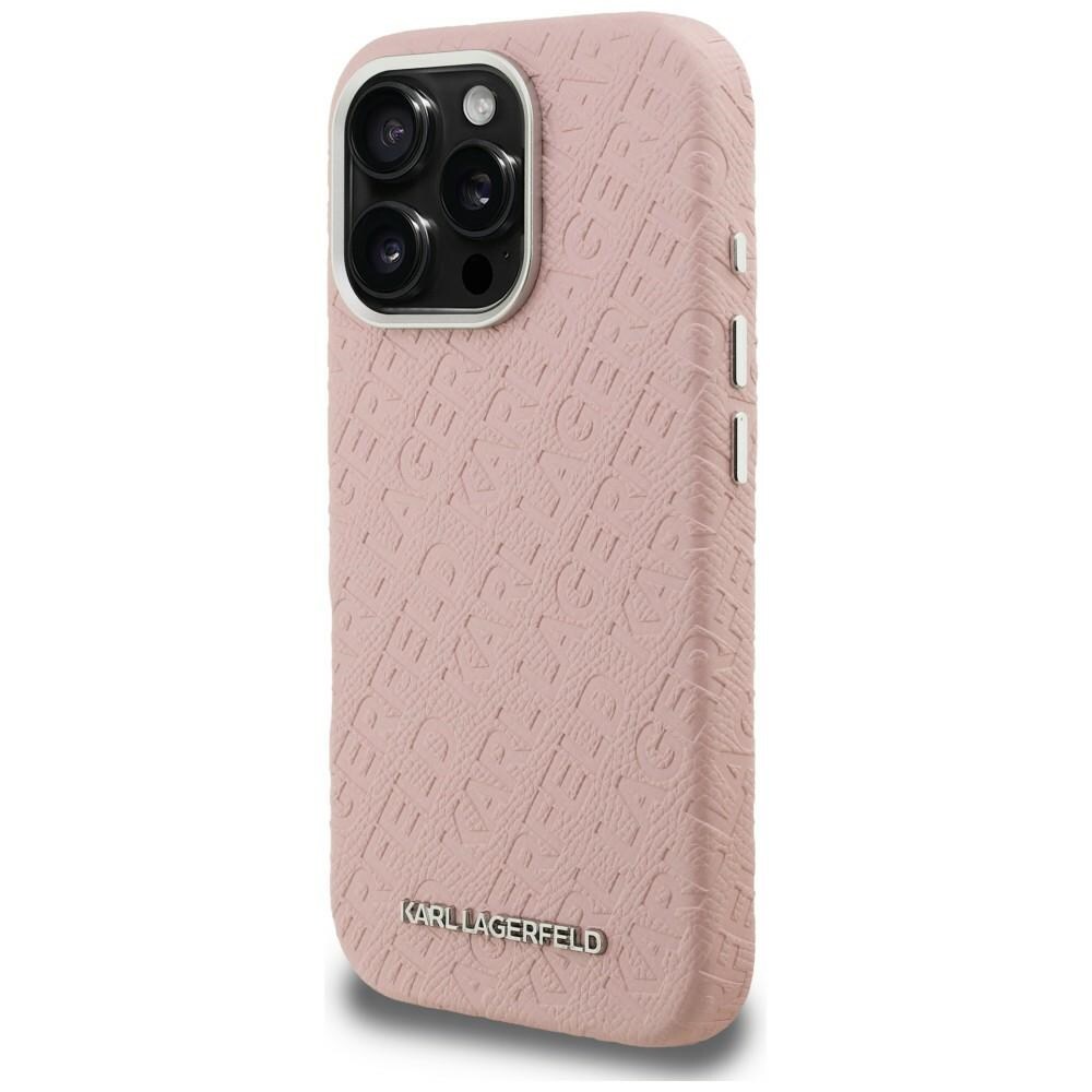 Karl Lagerfeld FW – Karl MagSafe-fodral med tryck för iPhone 16 Pro Max – Rosa