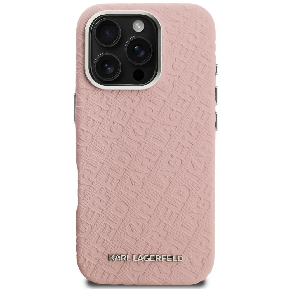 Karl Lagerfeld FW – Karl MagSafe-fodral med tryck för iPhone 16 Pro Max – Rosa
