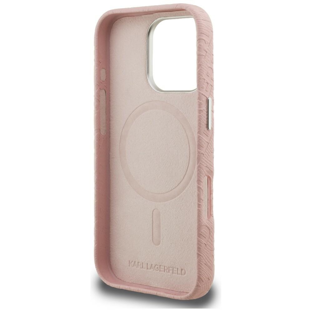Karl Lagerfeld FW – Karl MagSafe-fodral med tryck för iPhone 16 Pro Max – Rosa