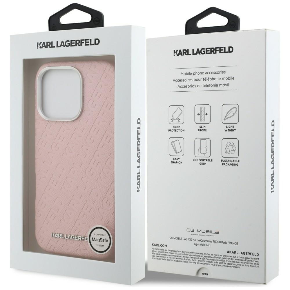 Karl Lagerfeld FW – Karl MagSafe-fodral med tryck för iPhone 16 Pro Max – Rosa