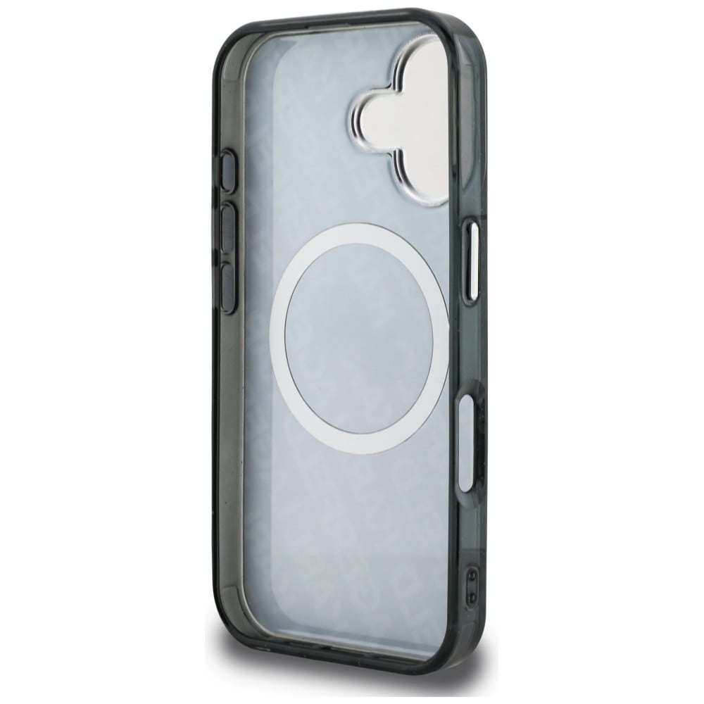 Karl Lagerfeld IML-glitter med Karl & Choupette-hoveder – logo-MagSafe-etui til iPhone 16 – sort