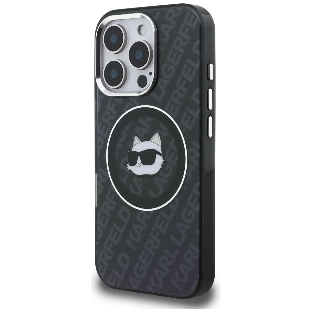 Karl Lagerfeld IML Choupette-logo MagSafe-etui til iPhone 16 Pro Max – Sort