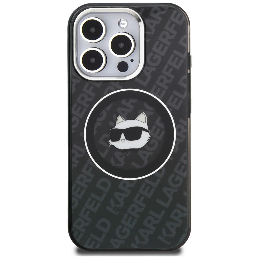 Karl Lagerfeld IML Choupette-logo MagSafe-etui til iPhone 16 Pro Max – Sort