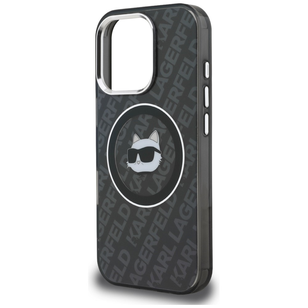 Karl Lagerfeld IML Choupette-logo MagSafe-etui til iPhone 16 Pro Max – Sort