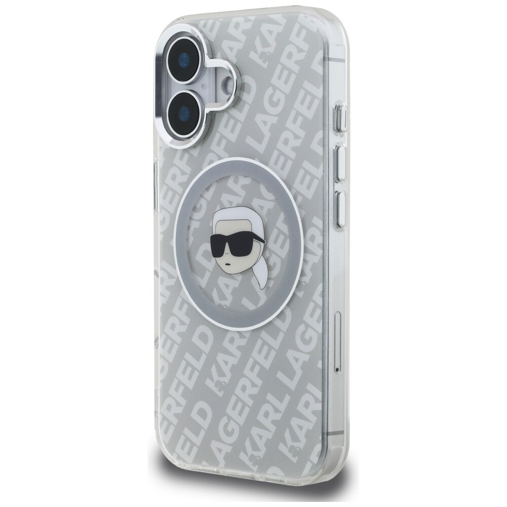 Karl Lagerfeld IML Karl Head Logo MagSafe-etui til iPhone 16 – Grå