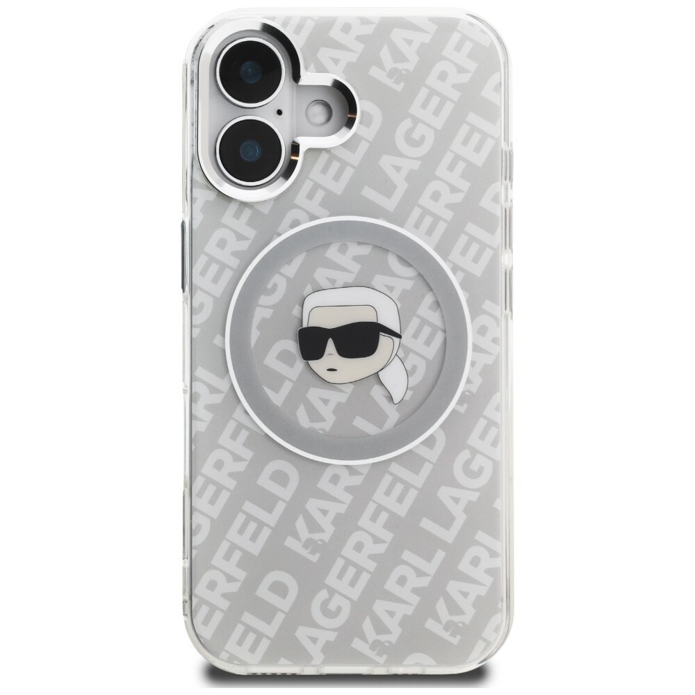 Karl Lagerfeld IML Karl Head Logo MagSafe-etui til iPhone 16 – Grå