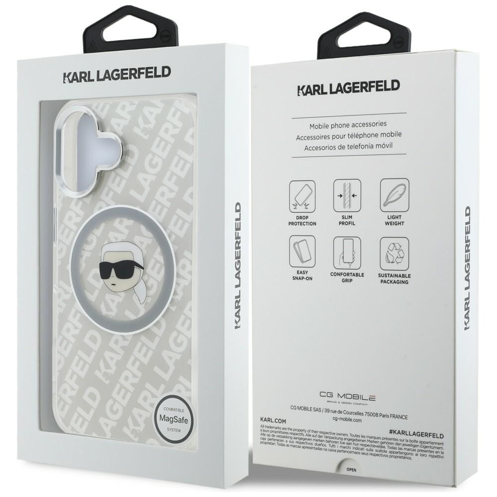 Karl Lagerfeld IML Karl Head Logo MagSafe-etui til iPhone 16 – Grå