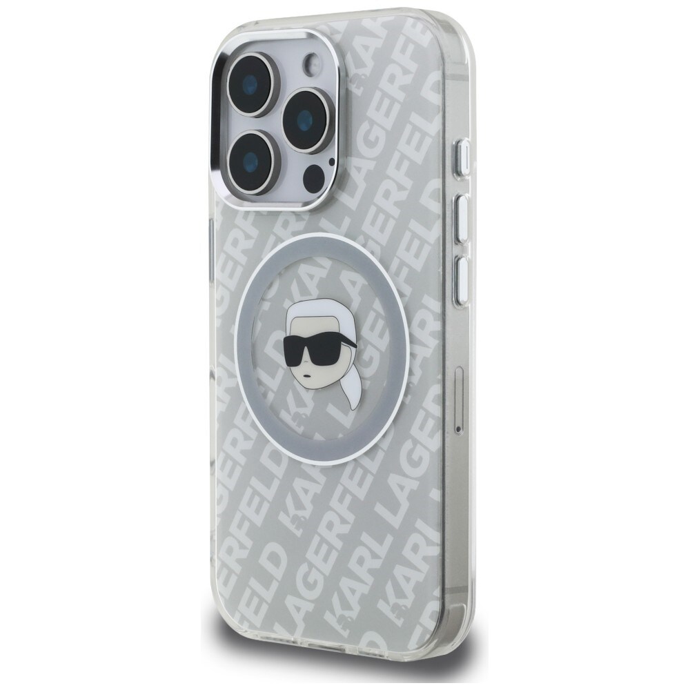 Karl Lagerfeld IML Karl Head Logo MagSafe-etui til iPhone 16 Pro – Grå