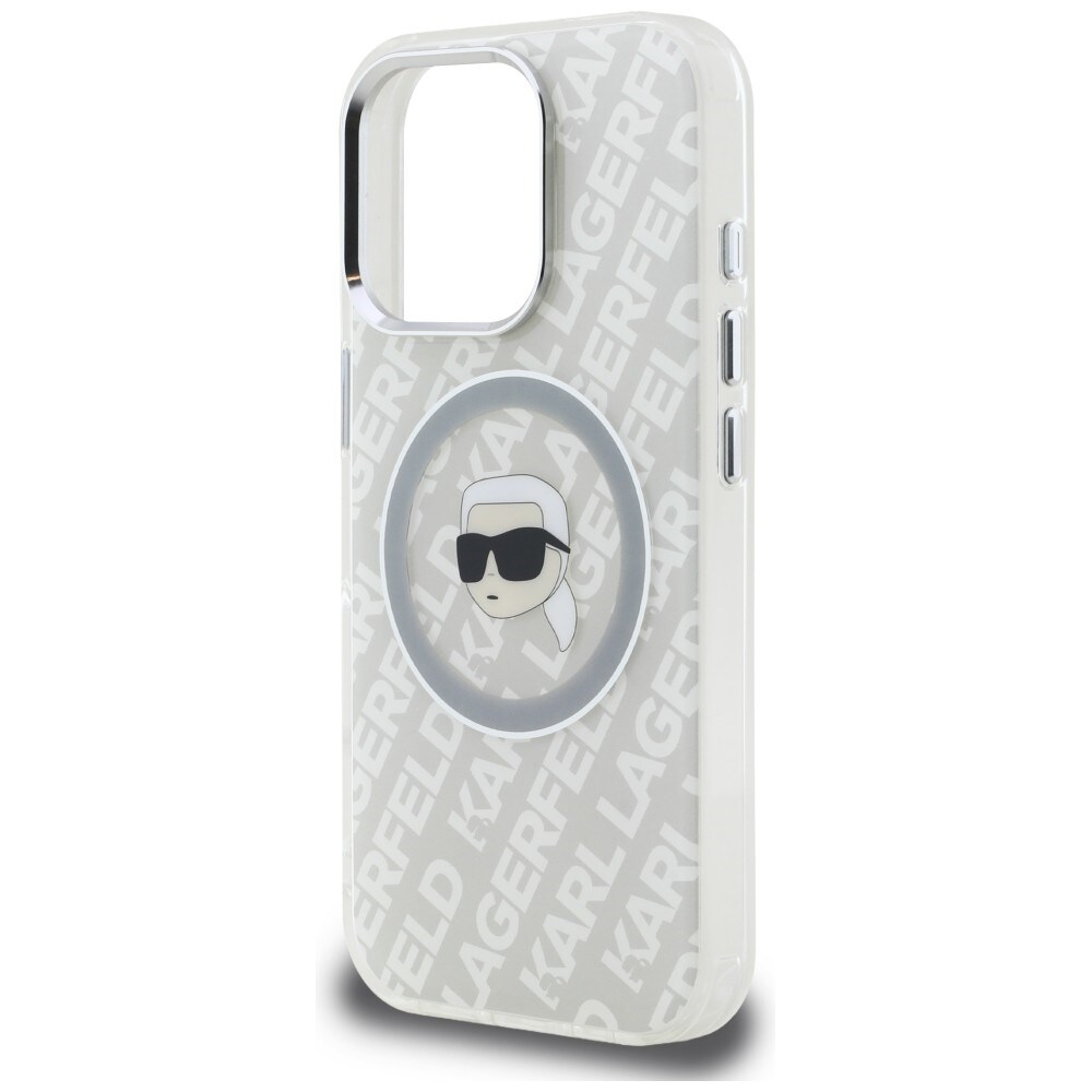Karl Lagerfeld IML Karl Head Logo MagSafe-etui til iPhone 16 Pro – Grå