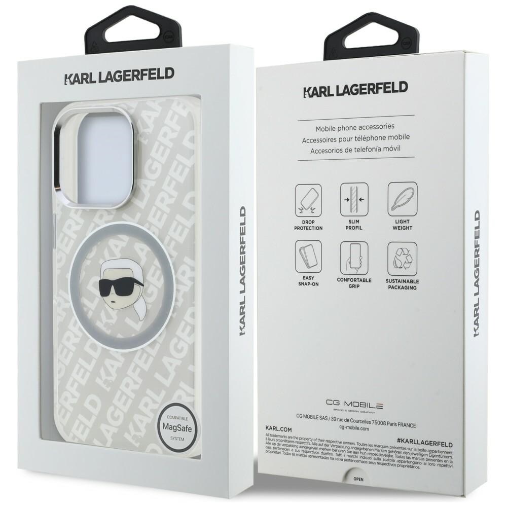 Karl Lagerfeld IML Karl Head Logo MagSafe-etui til iPhone 16 Pro – Grå