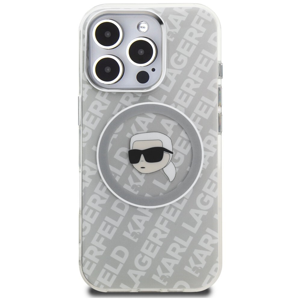 Karl Lagerfeld IML Karl Head Logo MagSafe-etui til iPhone 16 Pro Max – Grå
