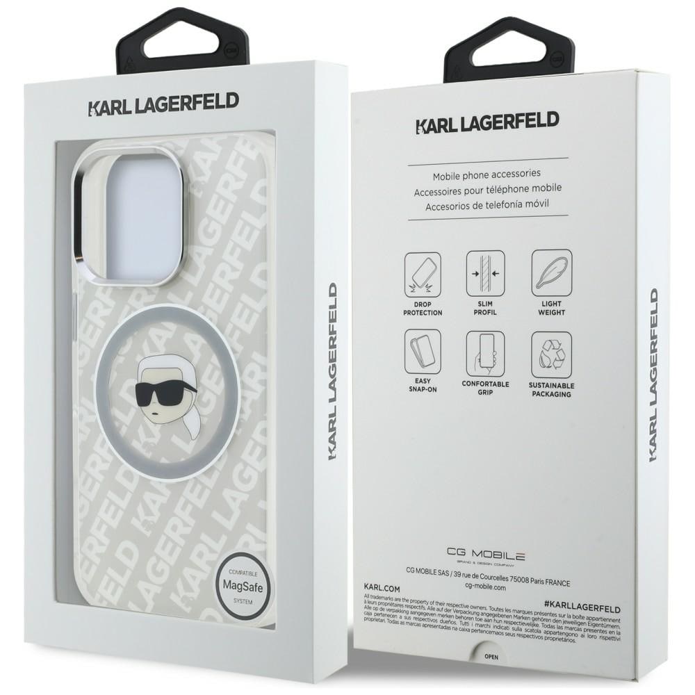 Karl Lagerfeld IML Karl Head Logo MagSafe-etui til iPhone 16 Pro Max – Grå