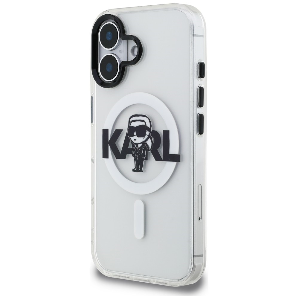Karl Lagerfeld IML Karl Sketch Logo MagSafe-etui til iPhone 16 – gennemsigtigt