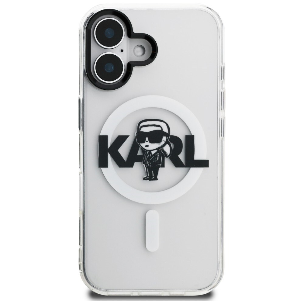 Karl Lagerfeld IML Karl Sketch Logo MagSafe-etui til iPhone 16 – gennemsigtigt