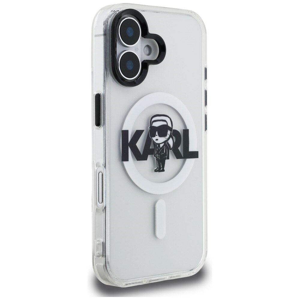 Karl Lagerfeld IML Karl Sketch Logo MagSafe-etui til iPhone 16 – gennemsigtigt