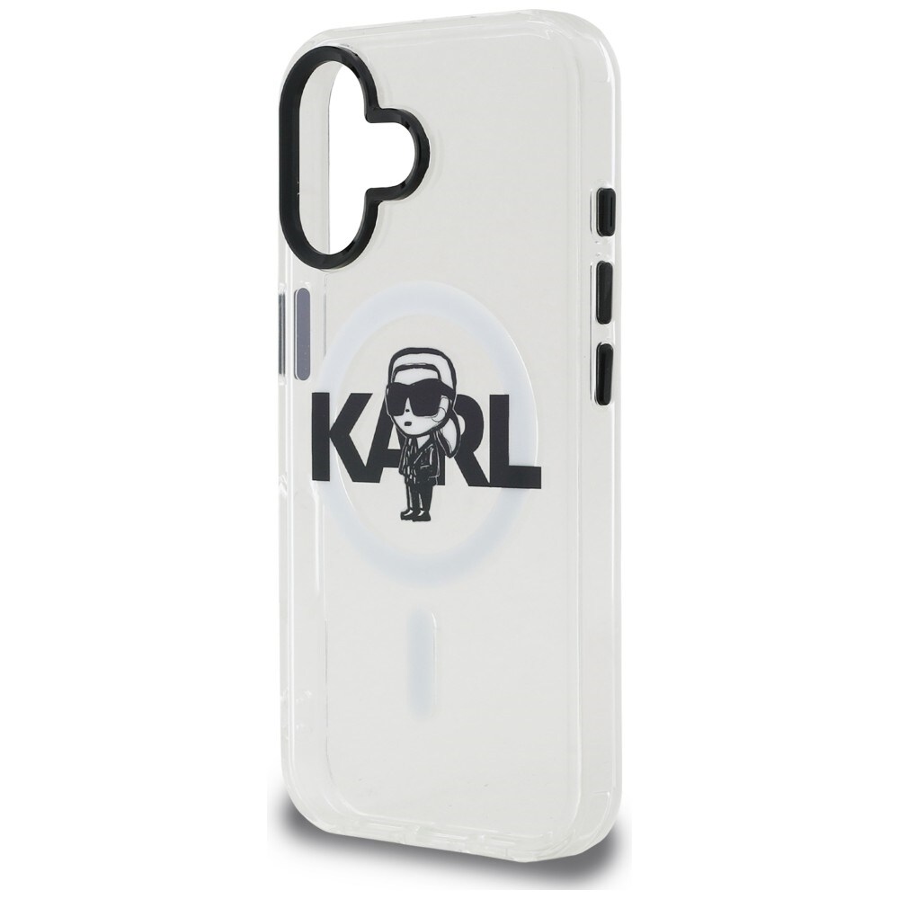 Karl Lagerfeld IML Karl Sketch Logo MagSafe-etui til iPhone 16 – gennemsigtigt