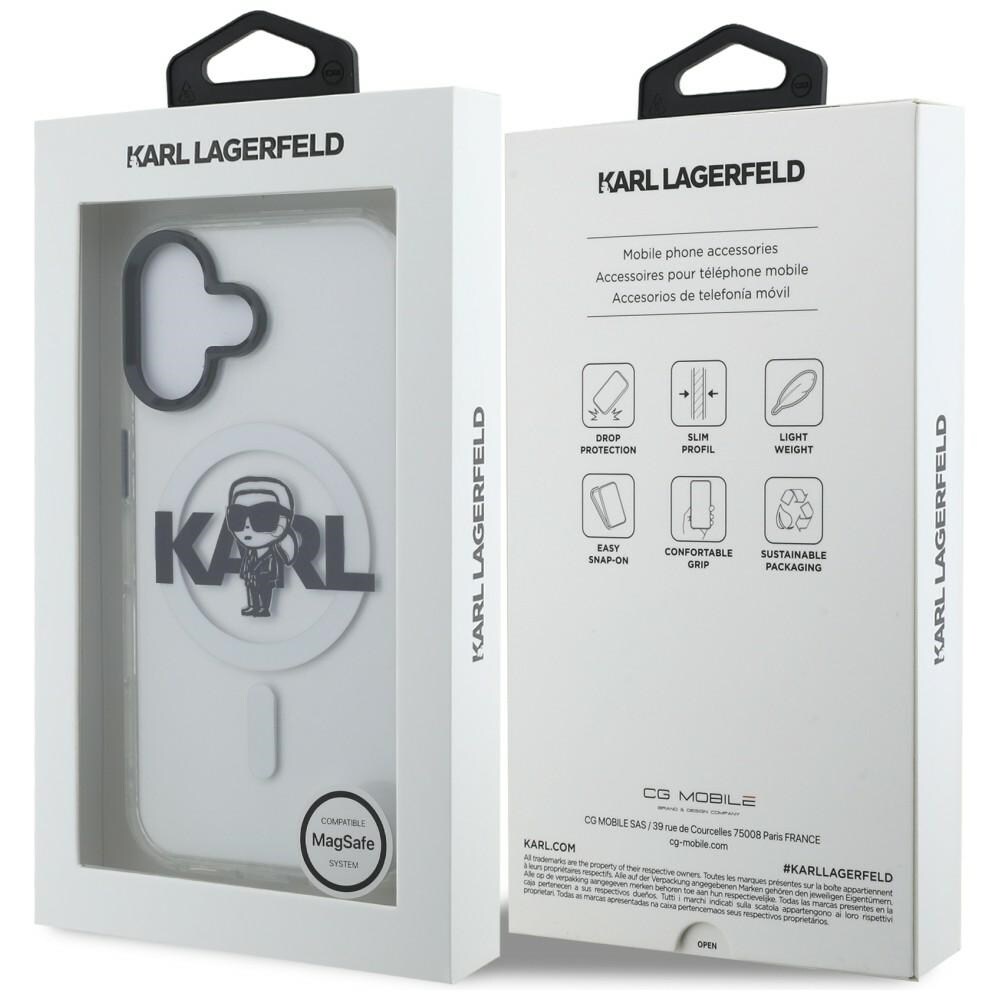 Karl Lagerfeld IML Karl Sketch Logo MagSafe-etui til iPhone 16 – gennemsigtigt
