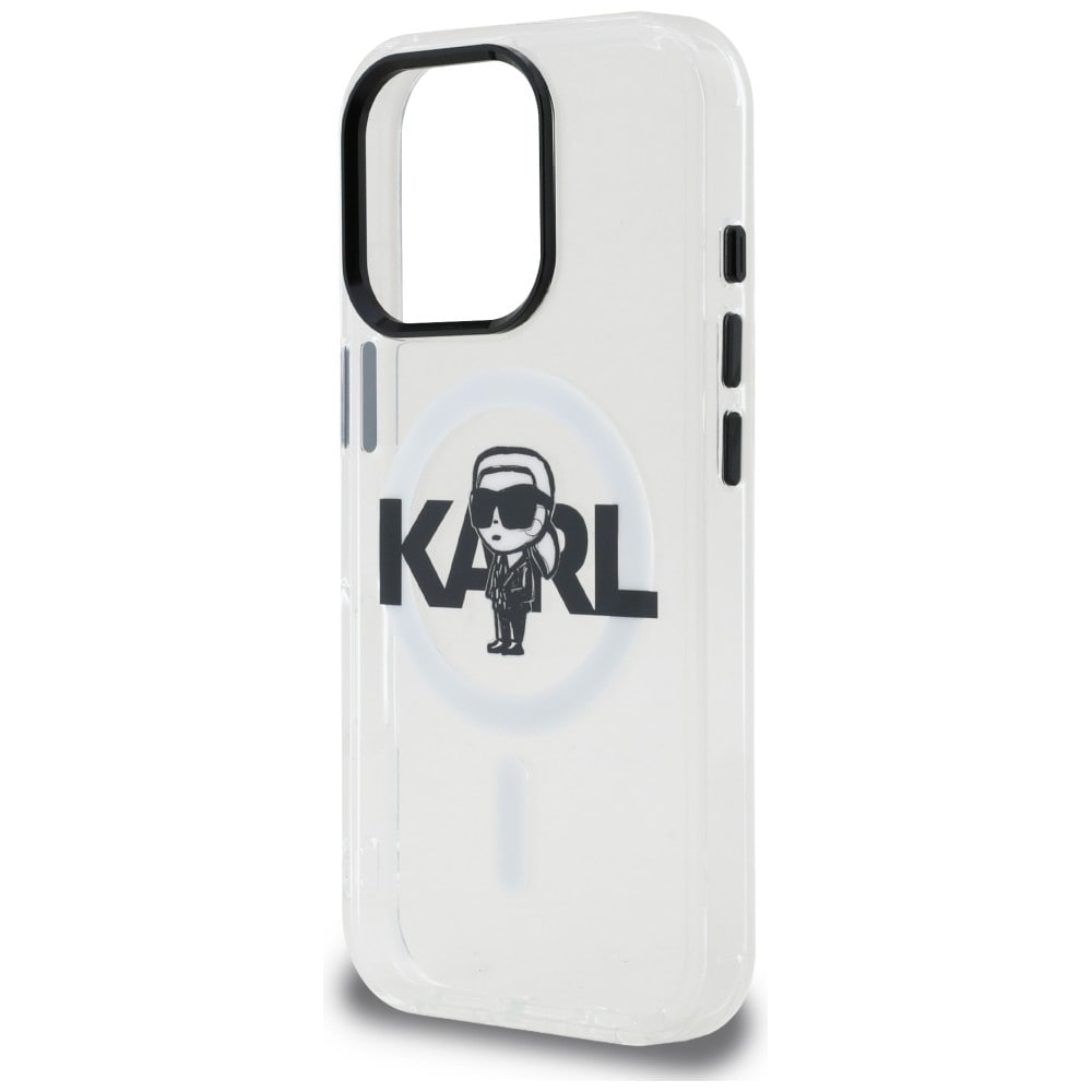 Karl Lagerfeld IML Karl Sketch Logo MagSafe-etui til iPhone 16 Pro – gennemsigtigt