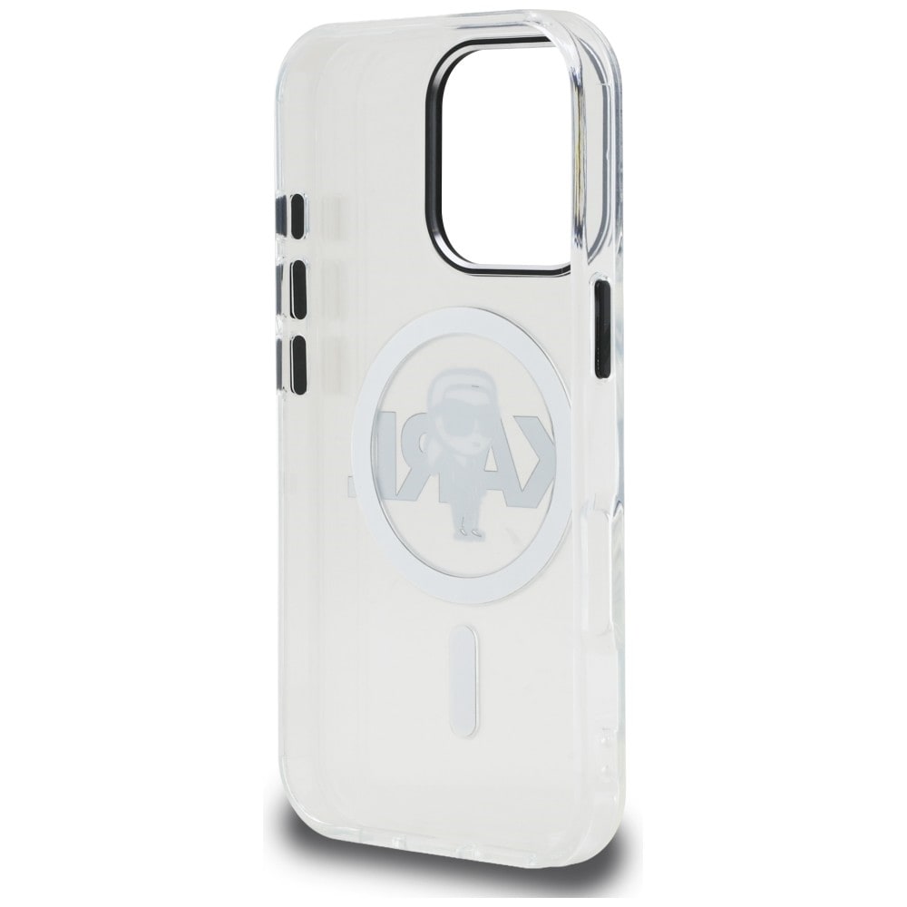 Karl Lagerfeld IML Karl Sketch Logo MagSafe-etui til iPhone 16 Pro – gennemsigtigt
