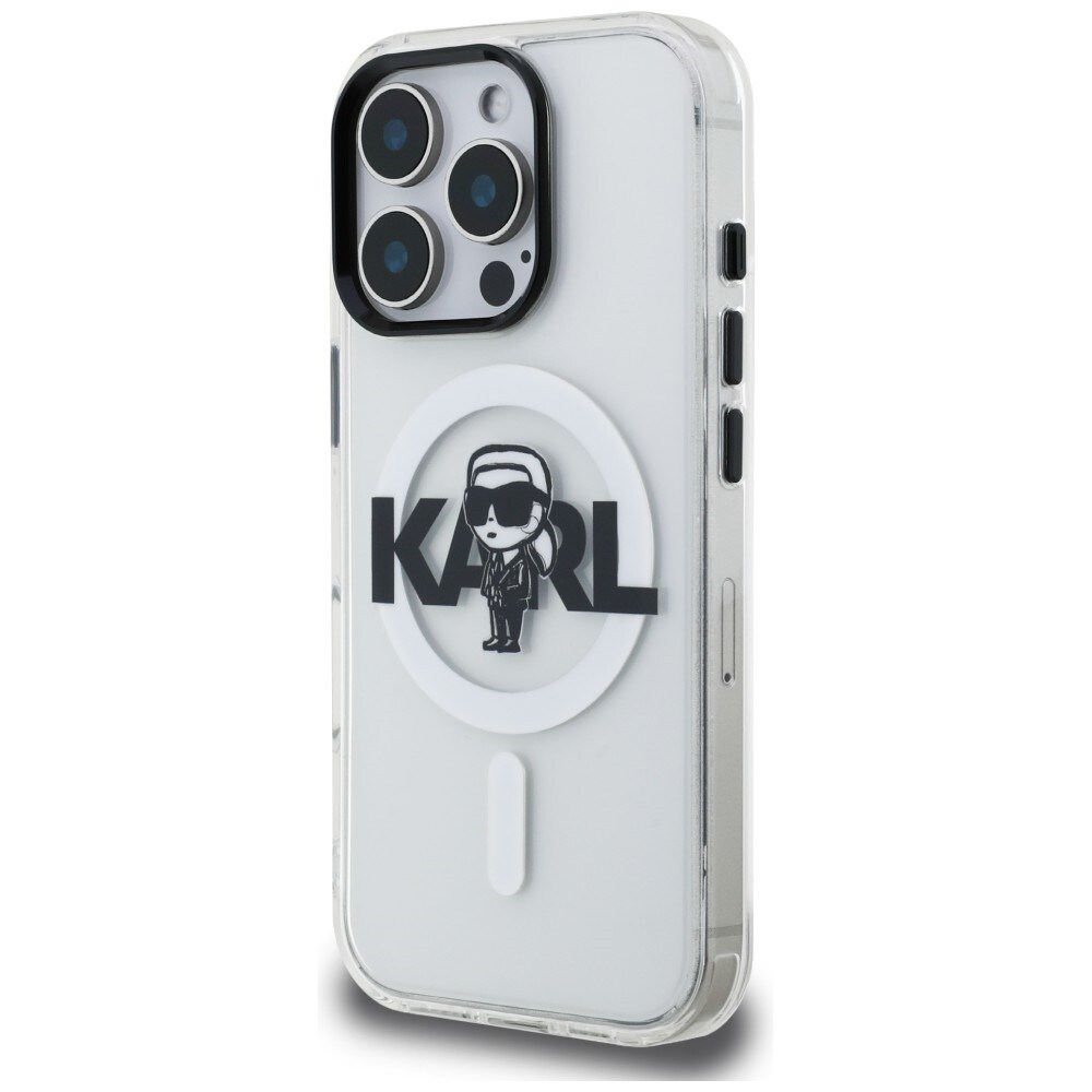 Karl Lagerfeld IML Karl Sketch Logo MagSafe-fodral för iPhone 16 Pro Max – genomskinligt