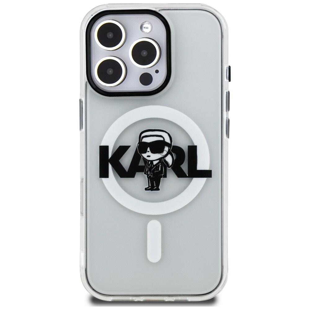Karl Lagerfeld IML Karl Sketch Logo MagSafe-fodral för iPhone 16 Pro Max – genomskinligt