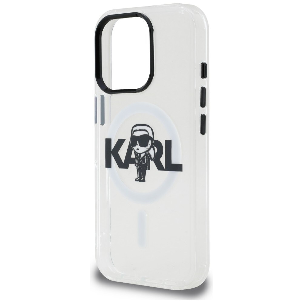 Karl Lagerfeld IML Karl Sketch Logo MagSafe-fodral för iPhone 16 Pro Max – genomskinligt