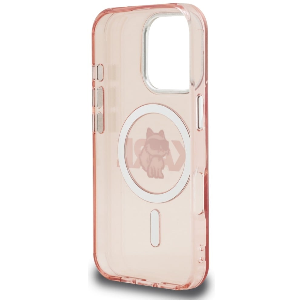 Karl Lagerfeld IML Choupette Sketch Logo MagSafe-fodral för iPhone 16 Pro Max – Rosa