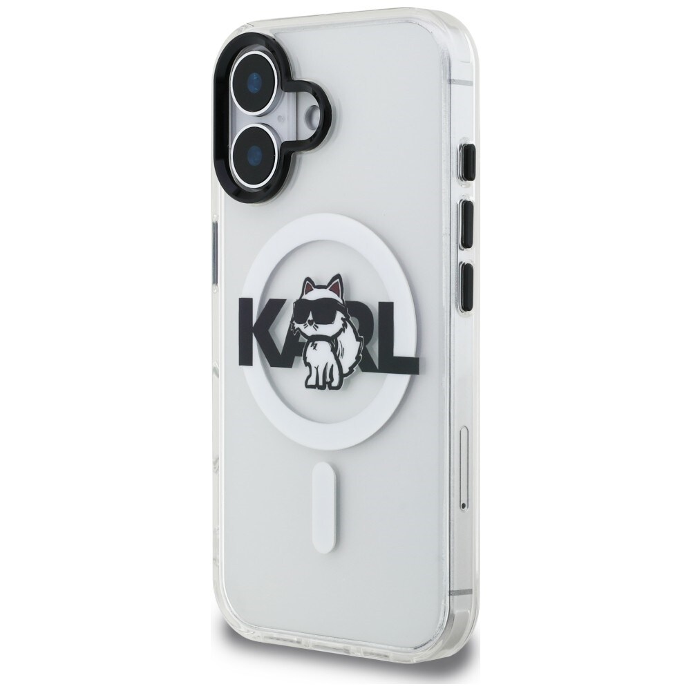 Karl Lagerfeld IML Choupette-skitse-logo MagSafe-etui til iPhone 16 – gennemsigtigt