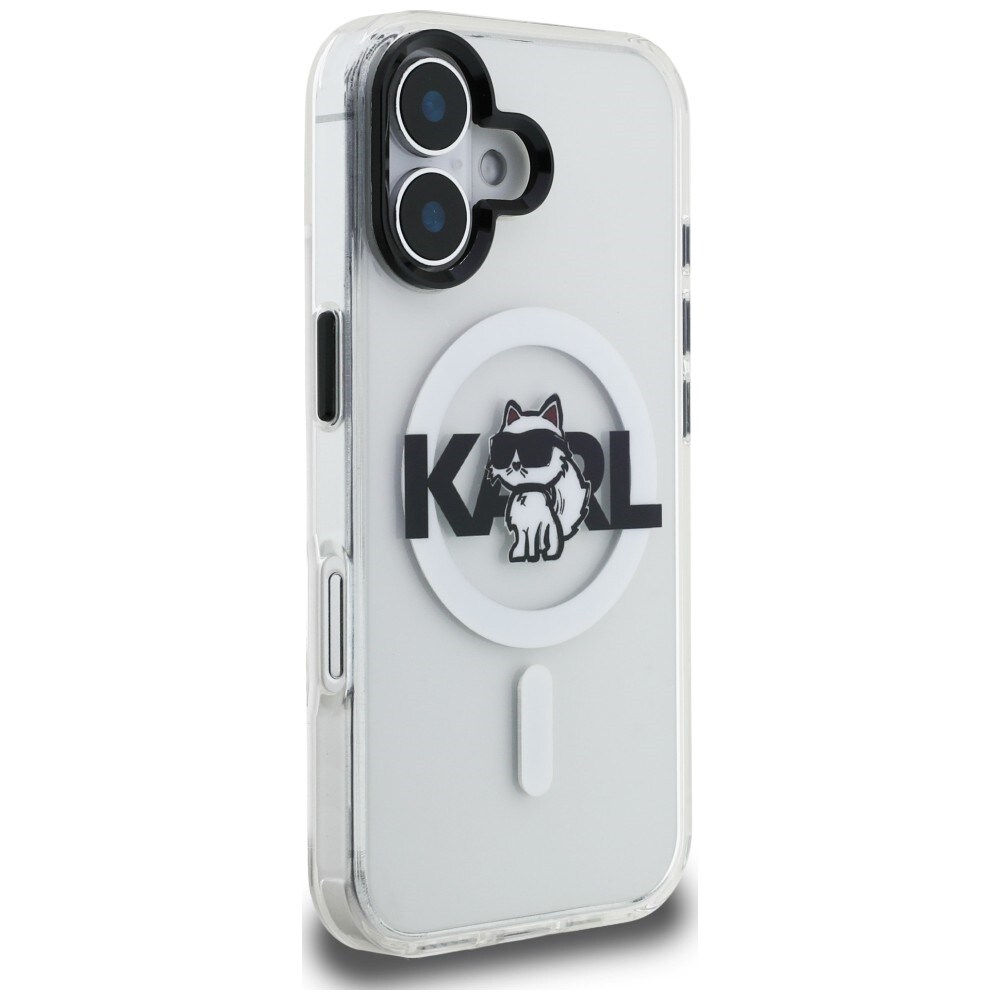 Karl Lagerfeld IML Choupette-skitse-logo MagSafe-etui til iPhone 16 – gennemsigtigt