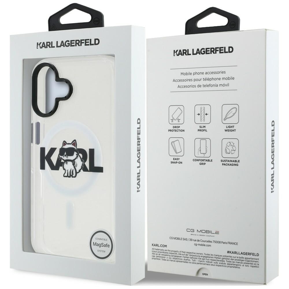 Karl Lagerfeld IML Choupette-skitse-logo MagSafe-etui til iPhone 16 – gennemsigtigt