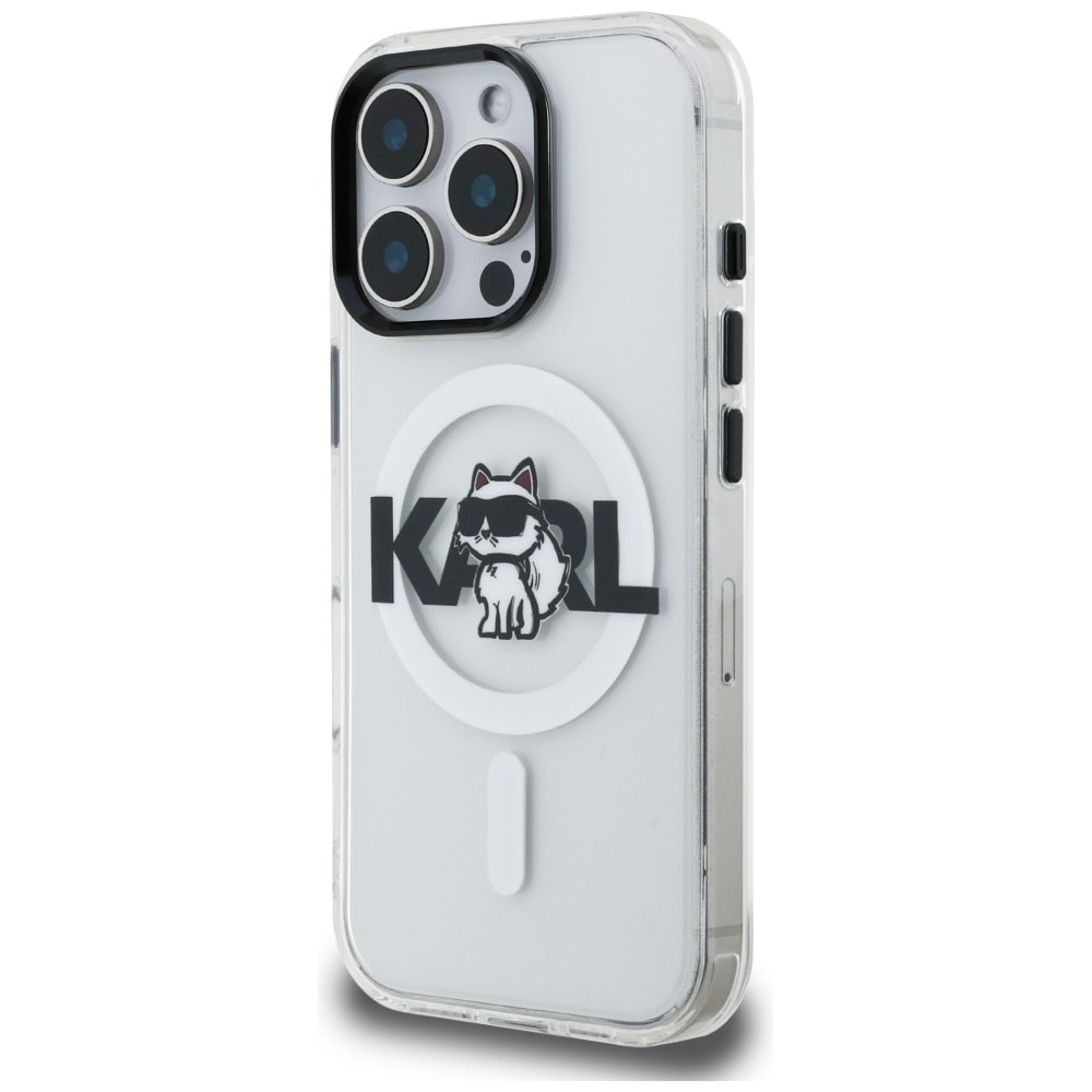 Karl Lagerfeld IML Choupette-skitse-logo MagSafe-etui til iPhone 16 Pro Max – gennemsigtigt