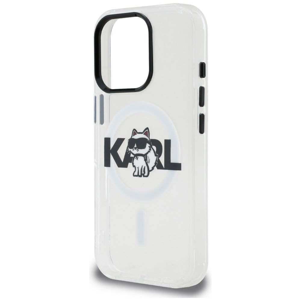 Karl Lagerfeld IML Choupette-skitse-logo MagSafe-etui til iPhone 16 Pro Max – gennemsigtigt
