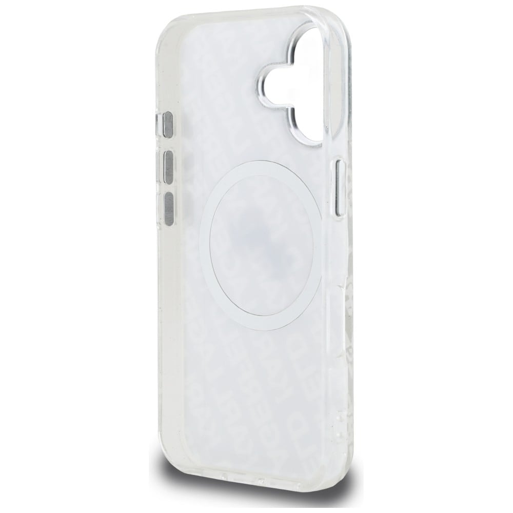 Karl Lagerfeld IML Glitter Karl & Choupette-hoveder Logo MagSafe iPhone 16-etui – grå