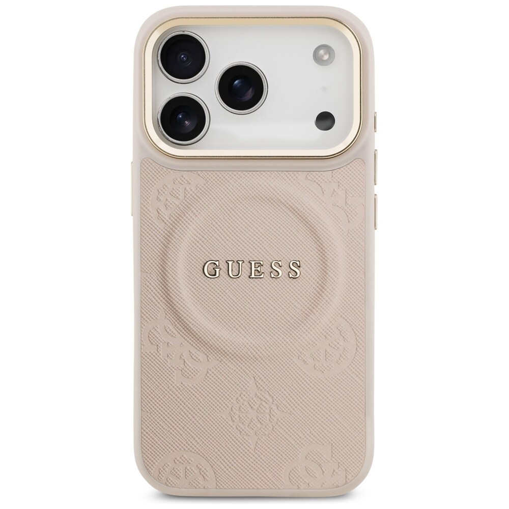 Guess Peony Hot Stamp MagSafe-etui til iPhone 17 Pro – lyserød