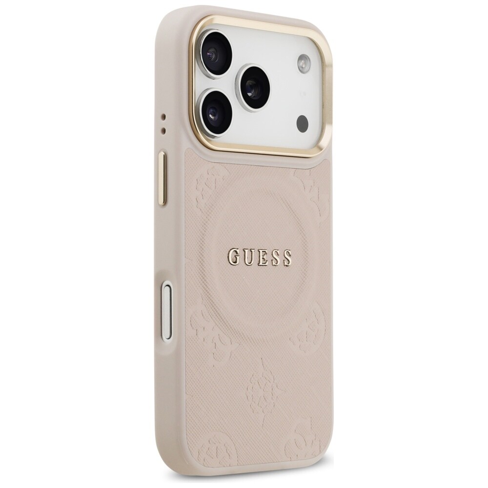 Guess Peony Hot Stamp MagSafe-etui til iPhone 17 Pro – lyserød