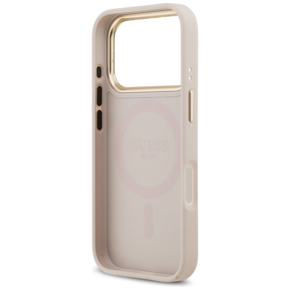 Guess Peony Hot Stamp MagSafe-etui til iPhone 17 Pro – lyserød