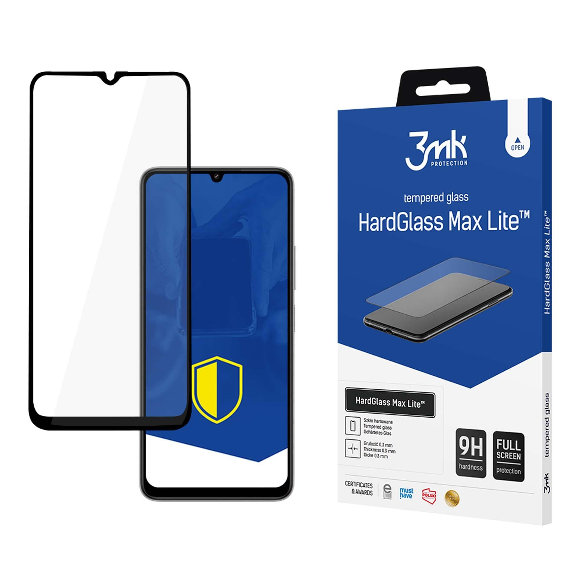 Härdat glas 3mk HardGlass Max Lite med svart ram till Xiaomi Redmi 13C 5G