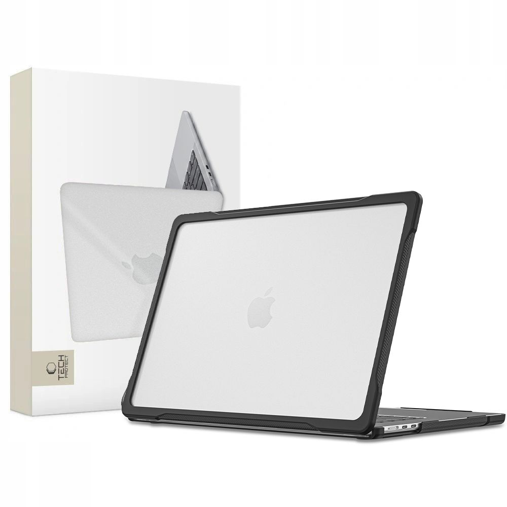 Tech-Protect Velar-fodral för MacBook Air 13" 2023 / 2024 / 2025 / 2026 – Transparent svart