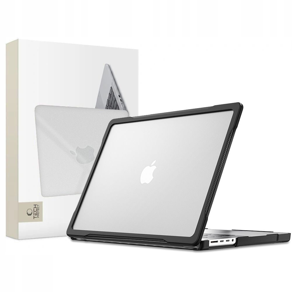 Tech-Protect Velar-fodral för MacBook Pro 16" 2021 / 2023 / 2025 / 2026 – Transparent svart
