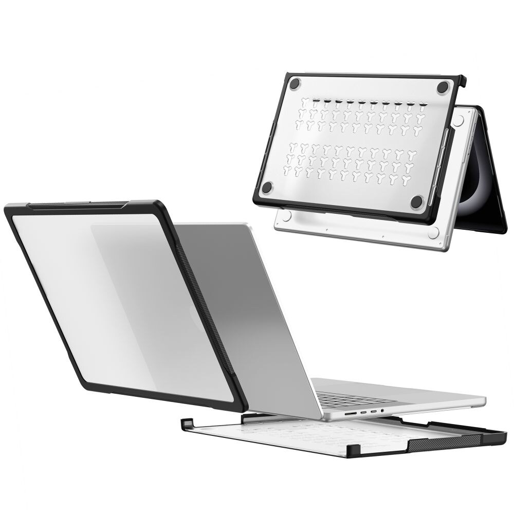 Tech-Protect Velar-fodral för MacBook Pro 16" 2021 / 2023 / 2025 / 2026 – Transparent svart