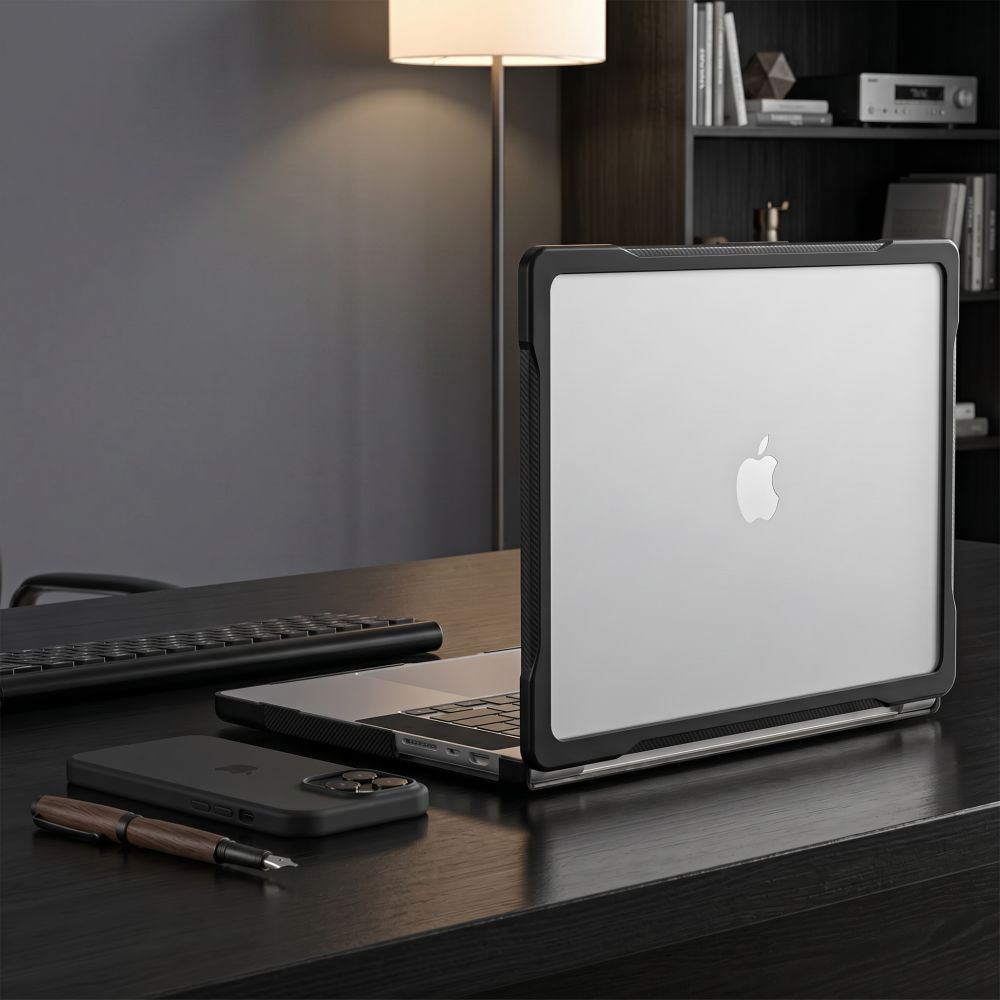Tech-Protect Velar-fodral för MacBook Pro 16" 2021 / 2023 / 2025 / 2026 – Transparent svart