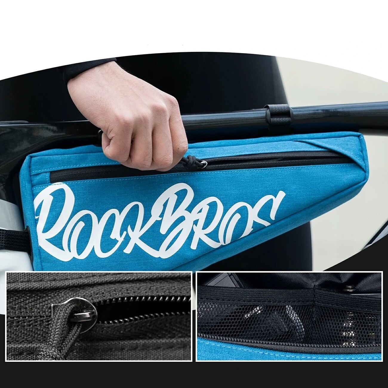 Rockbros G008 Flash Journey cykelväska med triangulär ram, XL, 1,9 l – blå
