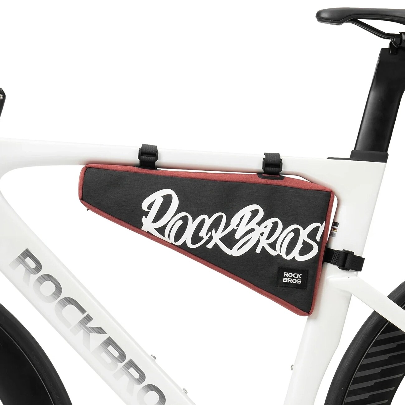 Rockbros G008 Flash Journey cykelväska med triangulär ram, XL, 1,9 l – svart och röd
