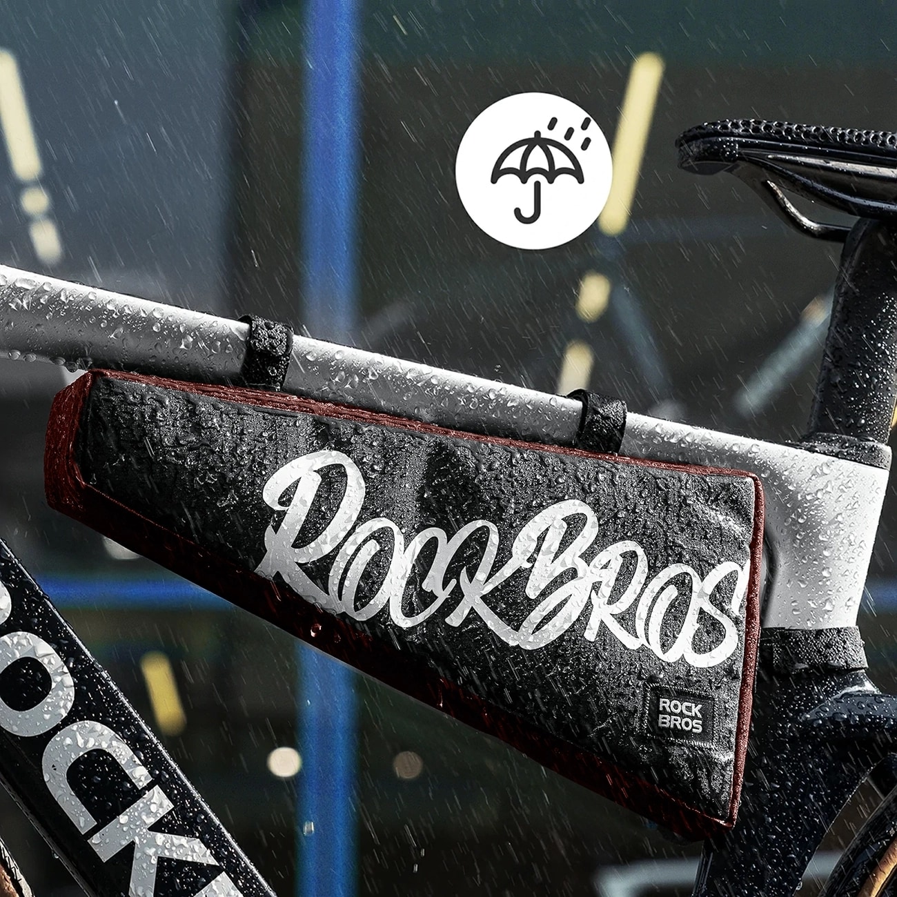 Rockbros G008 Flash Journey cykelväska med triangulär ram, XL, 1,9 l – svart och röd