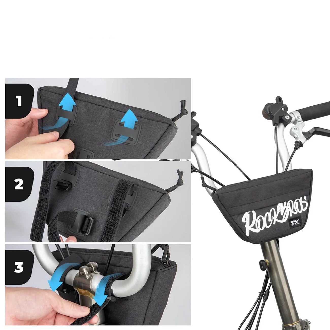 Rockbros G011 Flash Journey cykelväska för trapezformat styre, 0,7 l – svart