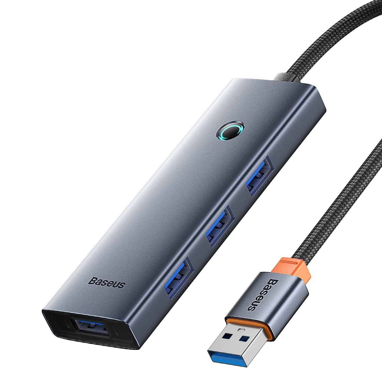 Product Image for Baseus UltraJoy-serien USB-A-hubb, 4xUSB-A 3.0, 1xUSB-C, 5 V, 50 cm – grå
