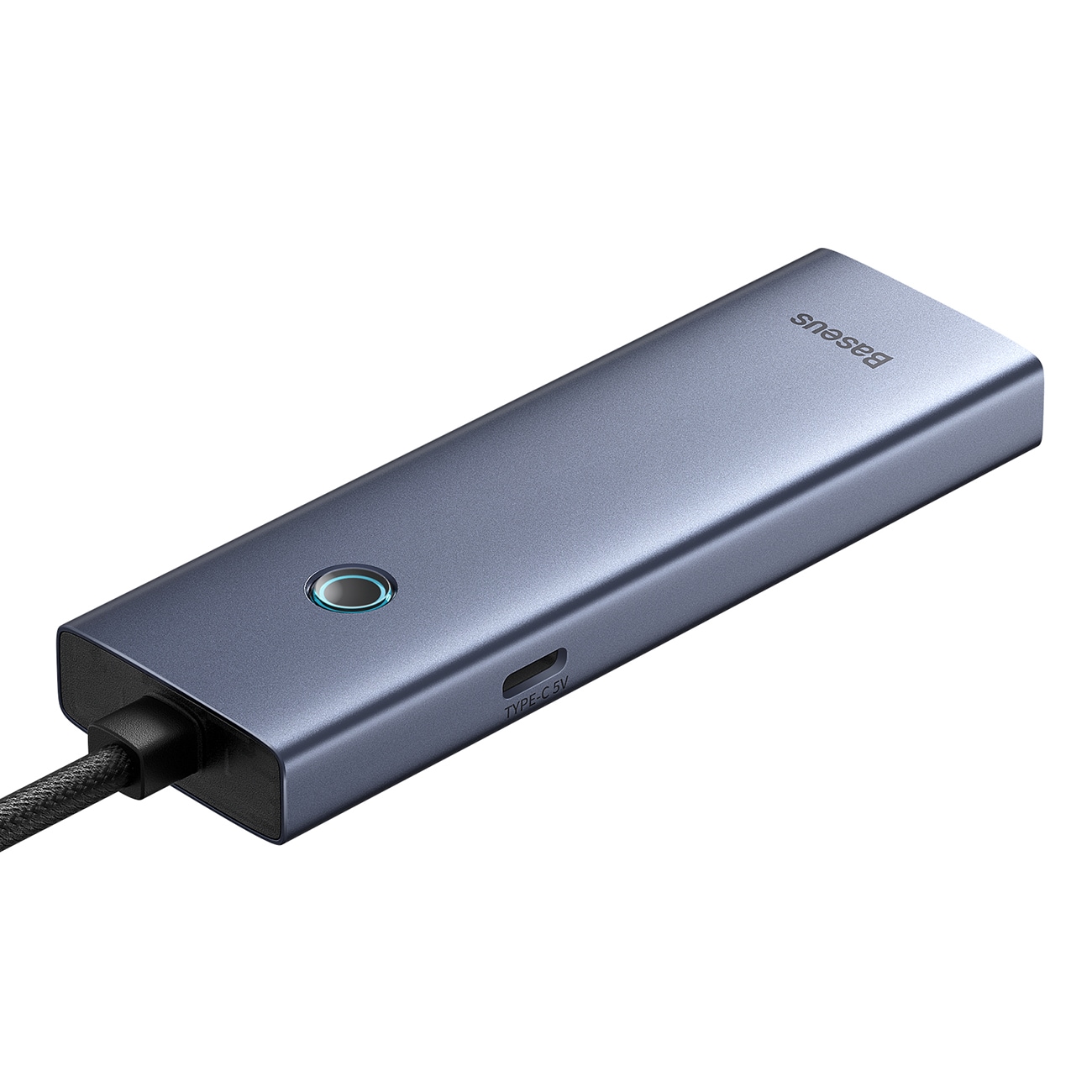 Baseus UltraJoy-serien USB-A-hubb, 4xUSB-A 3.0, 1xUSB-C, 5 V, 50 cm – grå