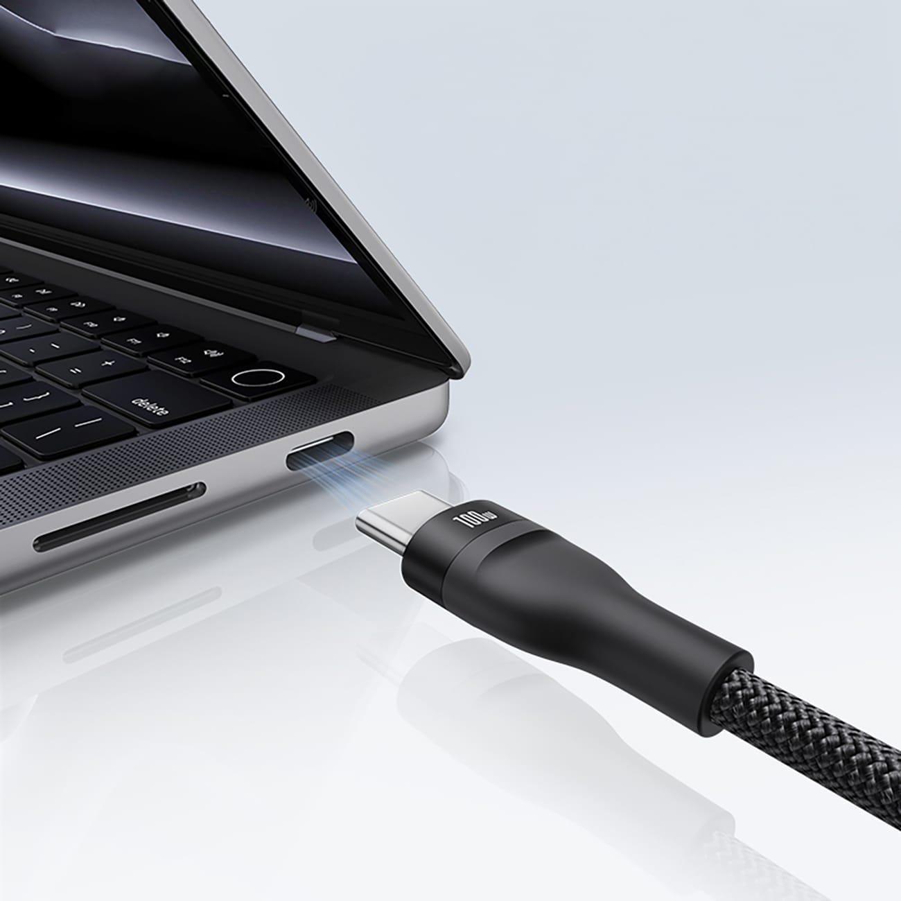 Baseus Flash 100 W 3-i-1 USB-C-kabel, 1,5 m - svart / PD-kabel / Multikabel