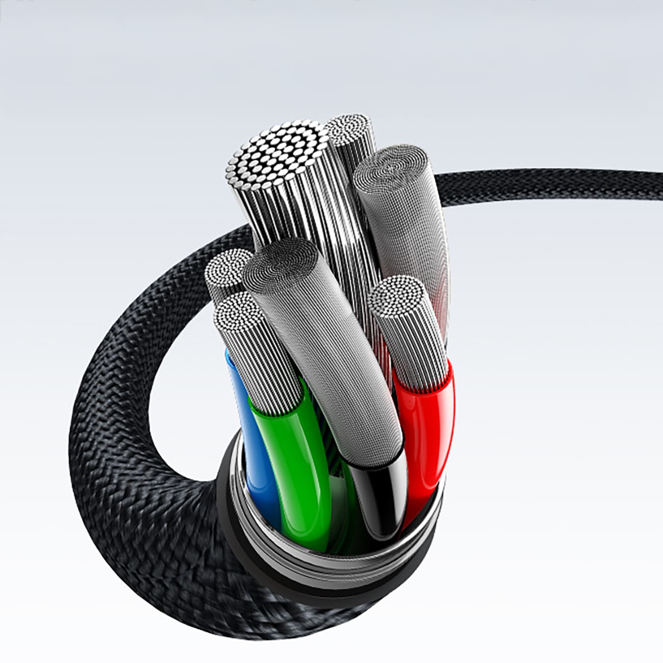 Baseus Flash 100 W 3-i-1 USB-C-kabel, 1,5 m - svart / PD-kabel / Multikabel