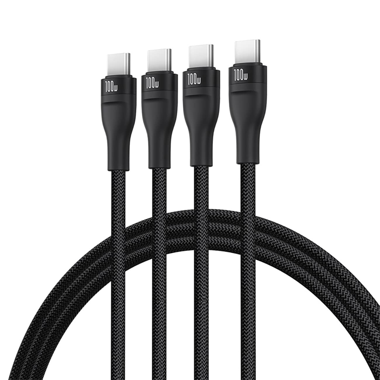 Baseus Flash 100 W 3-i-1 USB-C-kabel, 1,5 m - svart / PD-kabel / Multikabel